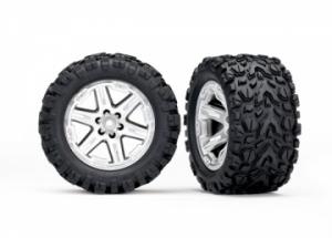 Traxxas Tires & Wheels Talon Extreme/RXT Satin Chrome 2.8" 4WD TSM TRX6773R