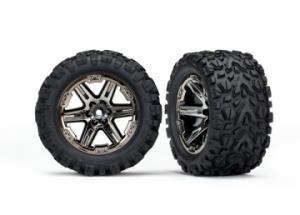 Traxxas Tires & Wheels Talon Extreme/RXT Black Chrome 2.8" 4WD TSM TRX6773X