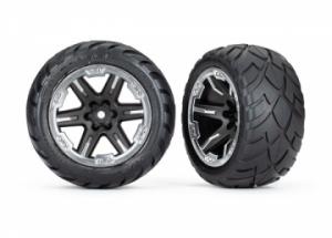 Traxxas Tires & Wheels Anaconda/RXT Black & Chrome 2,8" 4WD, 2WD Front (TSM-Rated)(2) TRX6775X