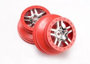 Traxxas Wheels SCT S-Spoke Chrome-Red 2.2/3.0" 4WD/2WD Rear (2) TRX6872A