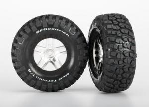 Traxxas Tires & Wheels Goodrich S1/S-Spoke Chr.-Black 4WD/2WD Rear TRX6873X