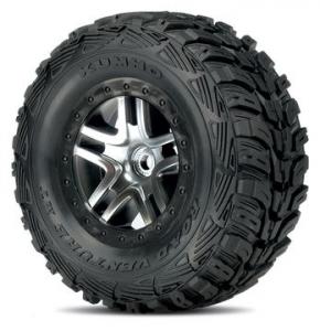 Traxxas Tires & Wheels Kumho S1/S-Spoke Chrome-Black 4WD/2WD Rear TRX6874R