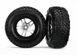 Traxxas Tires & Wheels SCT S1/S-Spoke Chr.-Black 4WD/2WD Rear TSM(2) TRX6892R