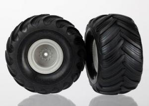 Traxxas Tires & wheels, assembled (Monster Jam replica grey wheels, TRX7265