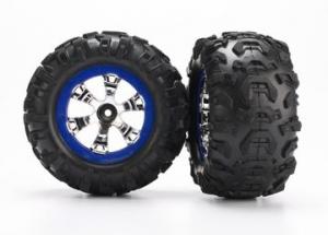 Traxxas Tires & Wheels Canyon AT/Geode Chrome-Blue 2.2" 1/16 (2) TRX7274
