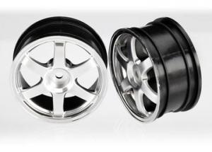 Traxxas Wheels, Volk Racing TE37 (satin chrome/chrome) (2) TRX7374X