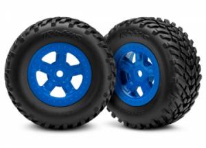 Traxxas Tires & Wheels SCT/SCT Blue Desert PreRunner 1/18 (2) TRX7674