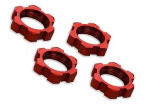 Traxxas Wheel nuts Splined 17mm Alu. Red (4) TRX7758R