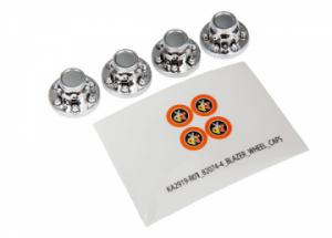 Traxxas Wheel Center Caps Chrome (4) (Requires Stub Axle #8255) Blaz TRX8164