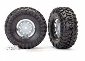 Traxxas Tire & Wheel Canyon Tr./Chro. 1.9"+Center Caps (for #8255A) TRX8166