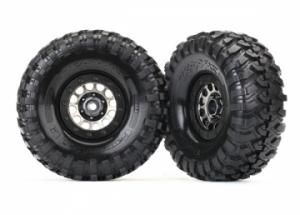 Traxxas Tires & Wheels Canyon Trail/Method 105 Black Chrome 1.9" (2) TRX8174