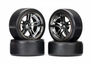 Traxxas Tires & Wheels 1.9" Drift Split-Spoke Black Chrome (4) TRX8378