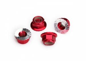Traxxas Lock Nut Flanged M5 Alu Red (4) TRX8447R
