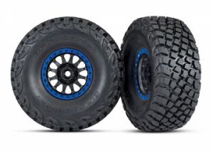 Traxxas Tires & Wheels Baja KR3/Method Race Black-Blue (2) UDR TRX8474X