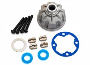 Traxxas Carrier, differential (aluminum)/ x-ring gaskets (2)/ ring g TRX8681X