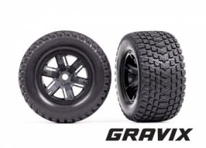 Traxxas Tires & Wheels Gravix/X-Maxx Black (2) TRX7877