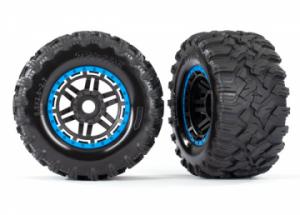 Traxxas Tires & Wheels Maxx/Black/Blue (17mm) 2,8" TSM (2) TRX8972A