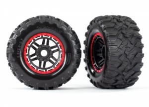 Traxxas Tires & Wheels Maxx/Black/Red (17mm) 2,8" TSM (2) TRX8972R