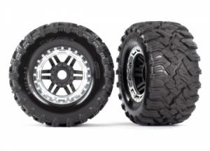 Traxxas Tires & Wheels Maxx/Black/Satin Chrome (17mm) 2,8" TSM (2) TRX8972X