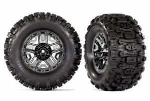 Traxxas Tires & Wheels Sledgehammer/Black Chrome 2,8" TSM (2) TRX9072