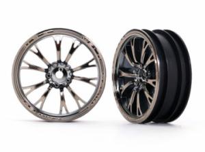 Traxxas Wheels Front Black Chrome (2)  Drag Slash TRX9472X