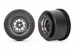 Traxxas Wheels Rear Satin Black Chrome (2)  Drag Slash TRX9473A