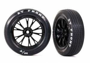 Traxxas Tires & Wheels Front Black (2)  Drag Slash TRX9474
