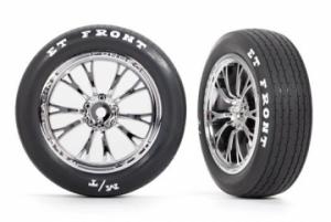 Traxxas Tires & Wheels Front Chrome (2)  Drag Slash TRX9474R