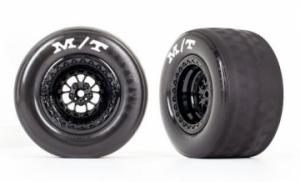 Traxxas Tires & Whels Rear Black (2)  Drag Slash TRX9475