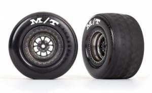 Traxxas Tires & Whels Rear Matt Black Chrome (2)  Drag Slash TRX9475A