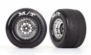 Traxxas Tires & Wheels Rear Chrome (2)  Drag Slash TRX9475R