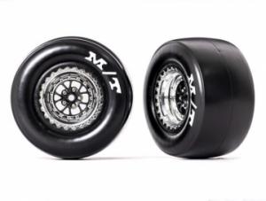 Traxxas Tires & Whels Rear Chrome Mickey Thompson (2)  Drag Slash TRX9476R