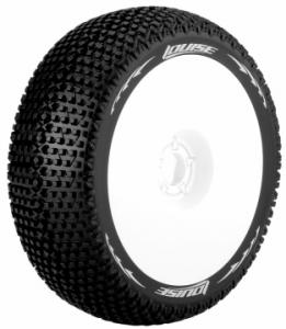 Tire & Wheel B-TURBO 1/8 Buggy Super Soft White (2)