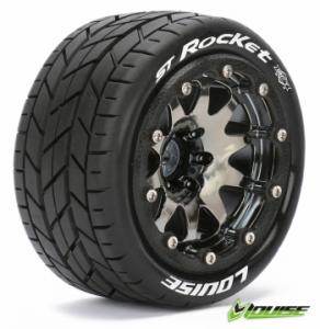 Tires & Wheels ST-ROCKET 1/10 Bl.Chrom Beadlock (0) Soft MFT