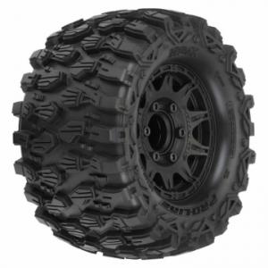 Hyrax 2.8" All Terrain Tires Mounted on Raid Black 6x30 Removable Hex Wheels (2) for StampedeÂ® 2wd & 4wd Front and Rear
