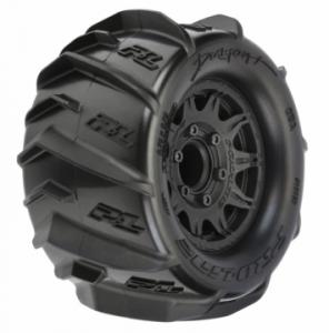 Dumont 2.8" Sand/Snow Tires Mounted on Raid Black 6x30 Removable Hex Wheels (2) for StampedeÂ® 2wd & 4wd FR