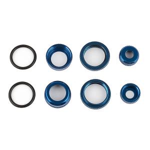 Team Associated Reflex 14B/14T Ft Shock Caps/Collars Bl. Alum
