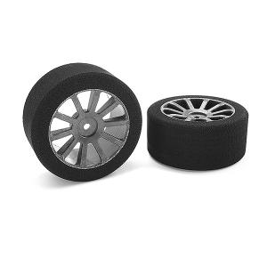 Corally Attack Foam Tyres 1/10 Gp Touring 35 Shore 30Mm Rear Carbon Rims 2Pcs