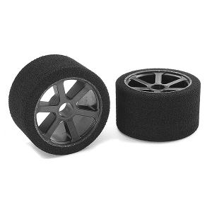 Corally Attack Foam Tyres 1/12 Circuit 32 Shore Magenta Front Carbon Rims 2Pcs