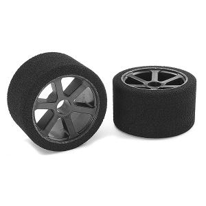 Corally Attack Foam Tyres 1/12 Circuit 35 Shore Double Pink Front Carbon Rims 2Pcs