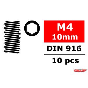 CORALLY STEEL SET SCREWS M4 X 10MM HEX 10 PCS