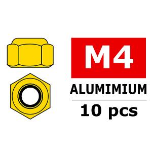 CORALLY ALUMINIUM NYLSTOP NUT M4 GOLD 10 PCS
