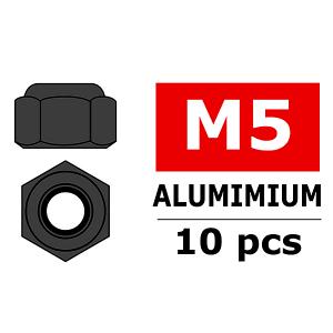 CORALLY ALUMINIUM NYLSTOP NUT M5 GUN METAL 10 PCS