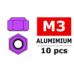 CORALLY ALUMINIUM NYLSTO P NUT M3 PURPLE 10 PCS