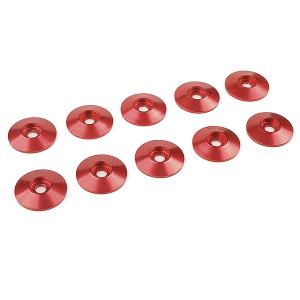 CORALLY ALUMINIUM WASHER FOR M3 BUTTON HEAD SCREWS OD=15MM RED 10PCS