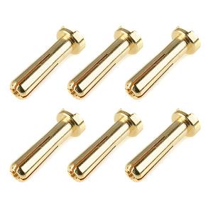 CORALLY BULLIT CONNECTOR 4.0MM MALE SOLID TYPE GOLD PLATED ULTRA LOW RESISTANCE WIRE 90DEG 6PCS