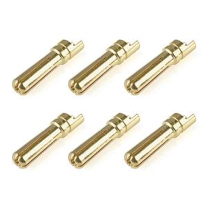 CORALLY BULLIT CONNECTOR 4.0MM MALE SOLID TYPE GOLD PLATED ULTRA LOW RESISTANCE WIRE STRAIGHT 6PCS
