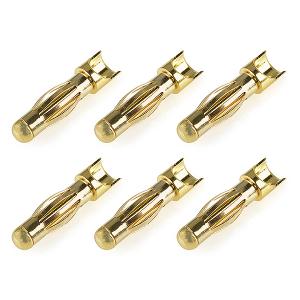 CORALLY BULLIT CONNECTOR 4.0MM MALE SPRING TYPE GOLD PLATED WIRE STRAIGHT 6PCS