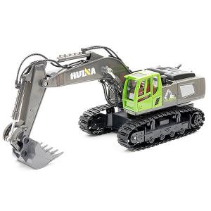 HUINA 2.4G 11CH RC EXCAVATOR GREEN w/DIE CAST BUCKET