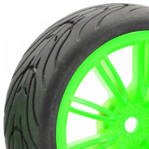 Fastrax 1/10 Street/Tread Tyre 20Sp Green Wheel